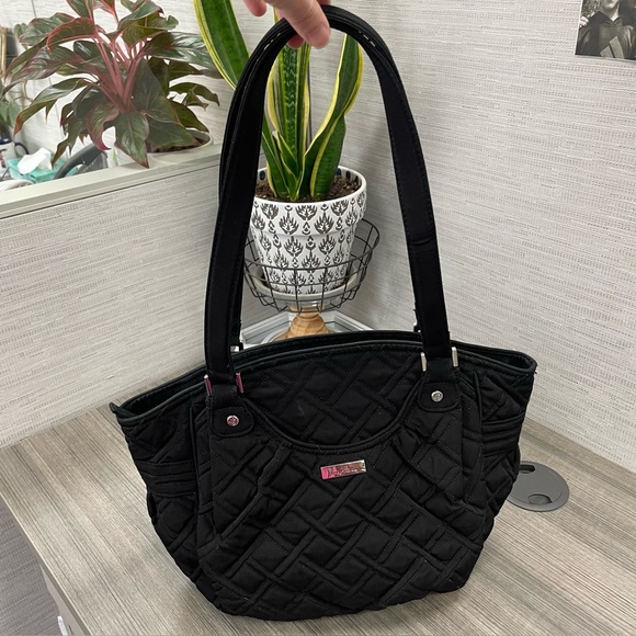 Vera Bradley Black Iconic Glenna Satchel Bag - Picture 3 of 15